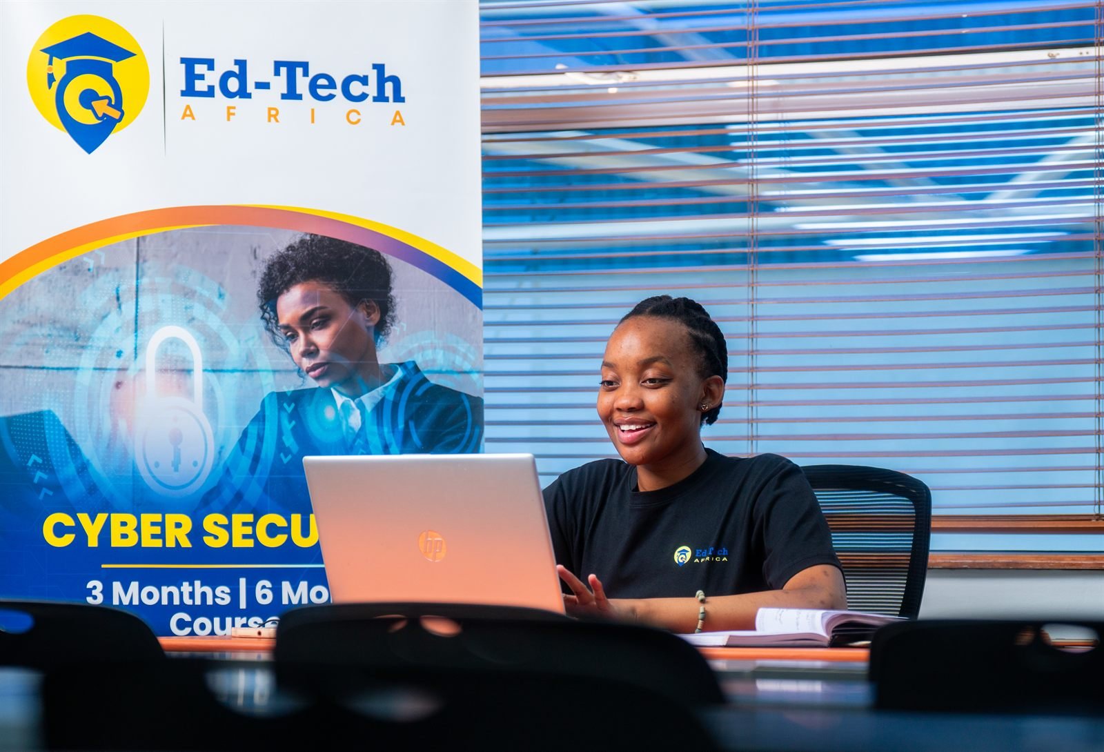 Ed-Tech Africa learner working on a laptop